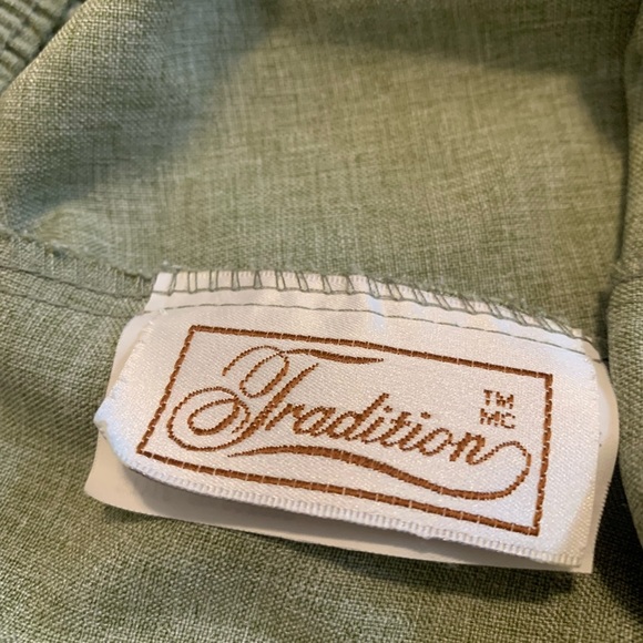 Vintage Tradition Wide Leg Trouser Pants | Size 14 | Sage Green | Elastic Waist - Picture 2 of 7